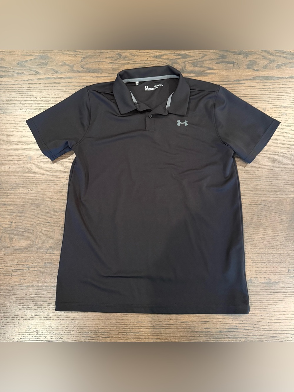 Under Armour YXL Black Polo with Contrast Logo